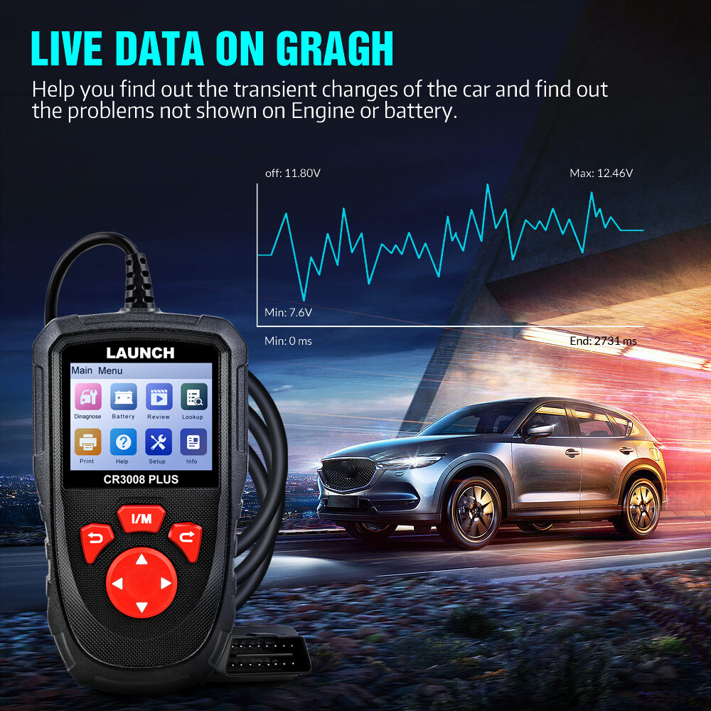 LAUNCH CR3008 Plus OBD2 Scanner Code Reader Check Engine OBD Car Diagnostic Tool