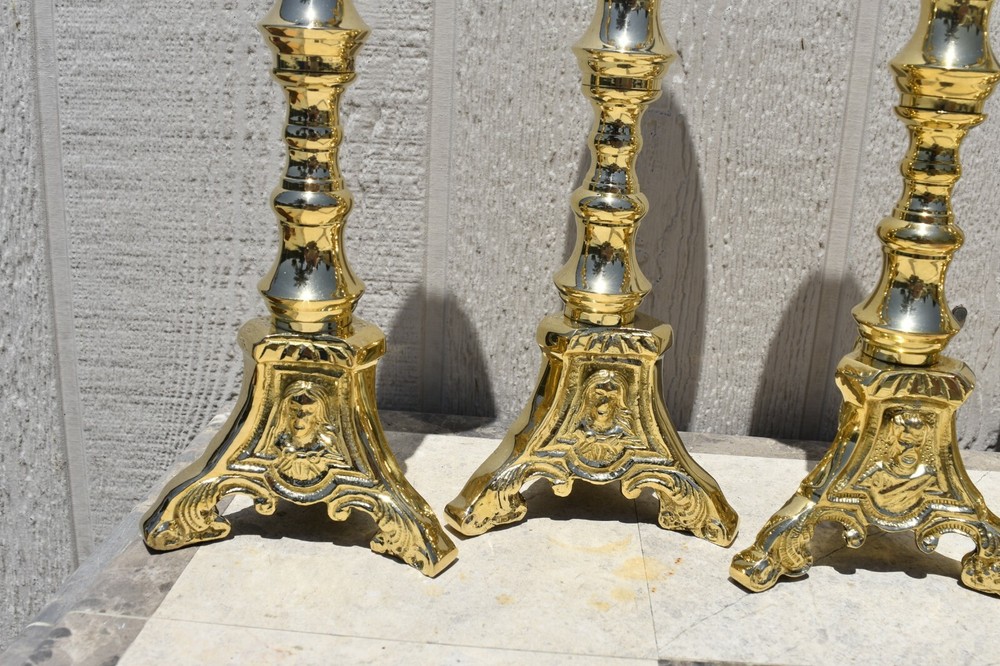 Altar Candlesticks and Altar Cross Set