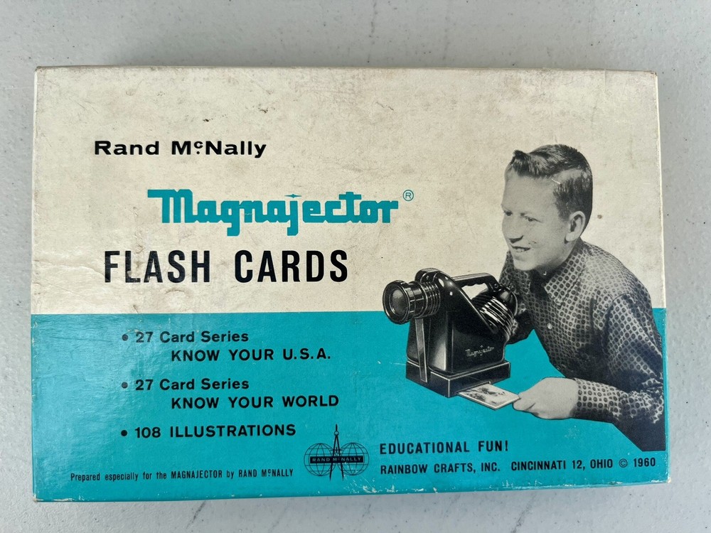 Magnajector Magnifier Projector Deluxe Complete Set W/ Flash Cards! Works!