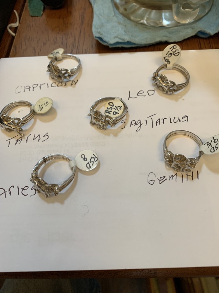 Zodiac Puzzle Ring Sterling Silver 4 band
