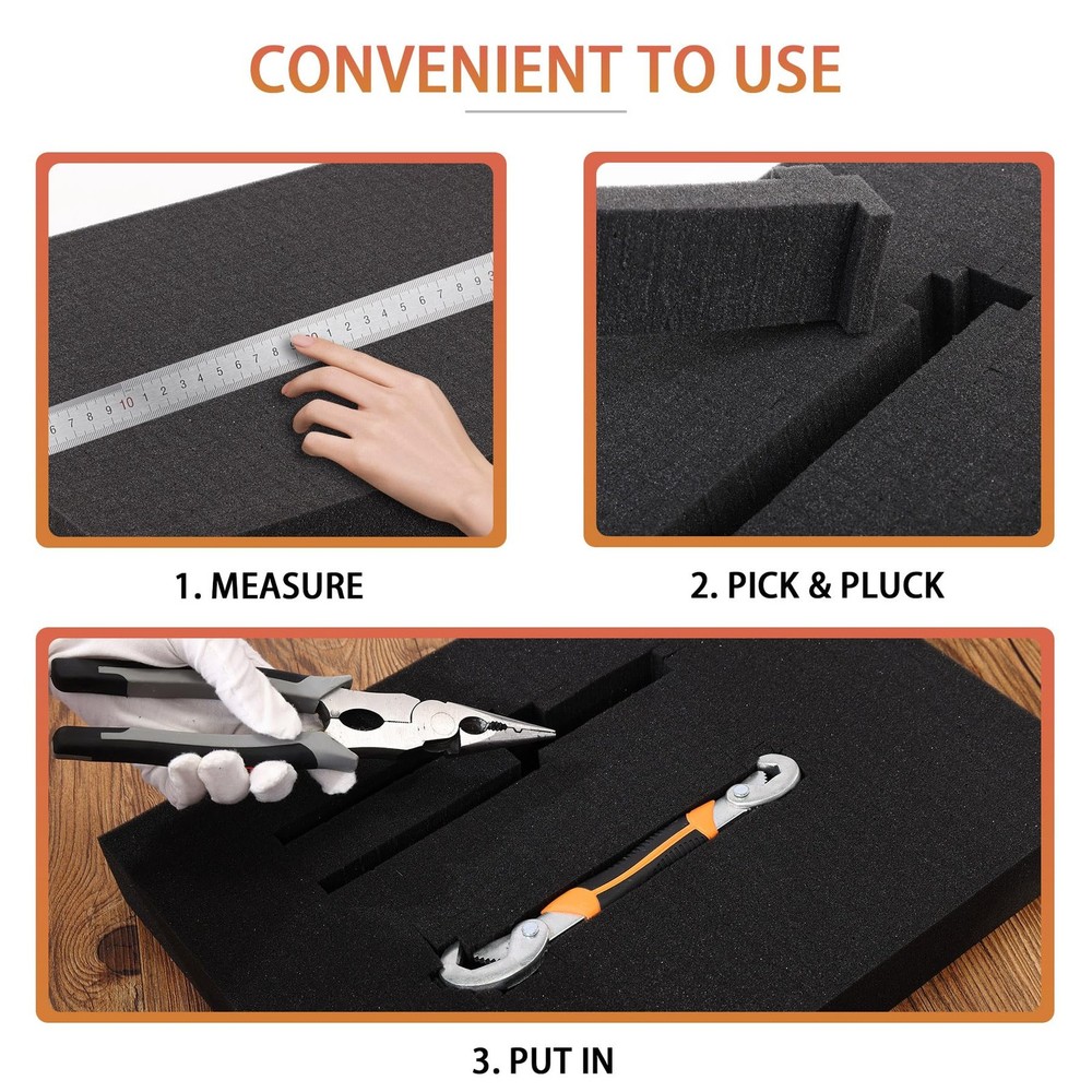 Pre-Cubed Pick & Pluck Foam Sheets - 4-Pack (16"x12"x2") Polyurethane Apart I...