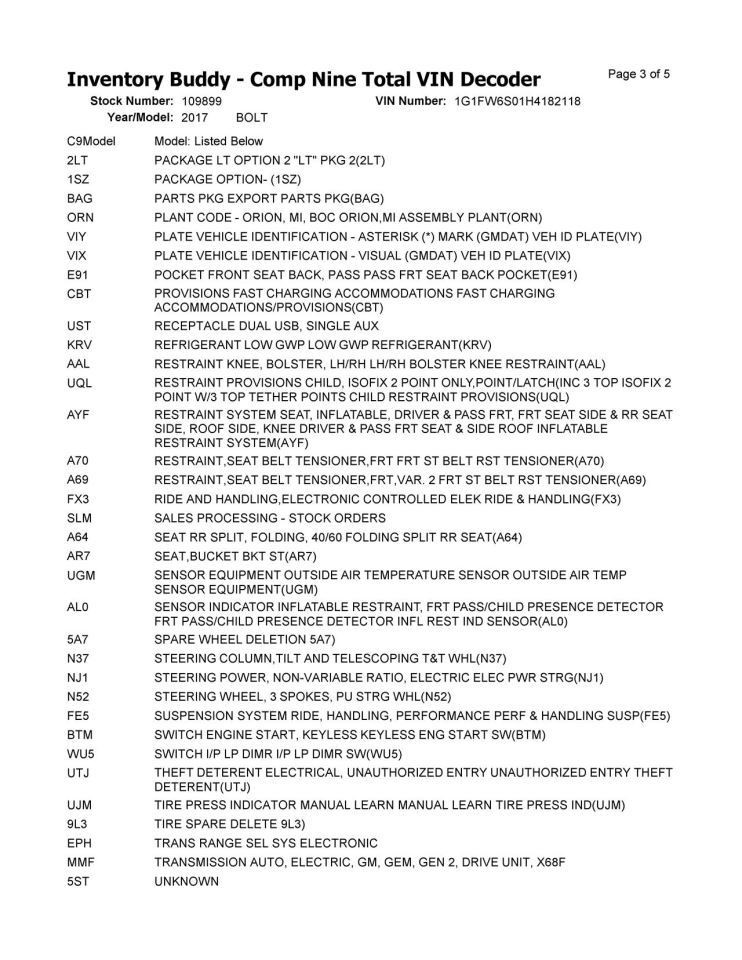 Dash Panel Without Pre-crash System Fits 17-21 BOLT 10295643