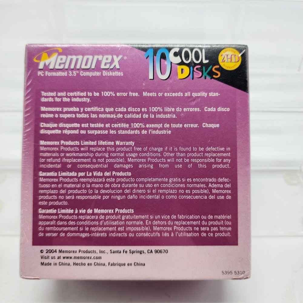 10 Pack Memorex 2HD 3.5" Computer Diskettes PC Format Cool Disks Sealed