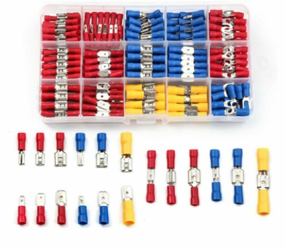 1200PCS Assorted Insulated Electrical Wire Terminals Crimp Connectors Spade Kit