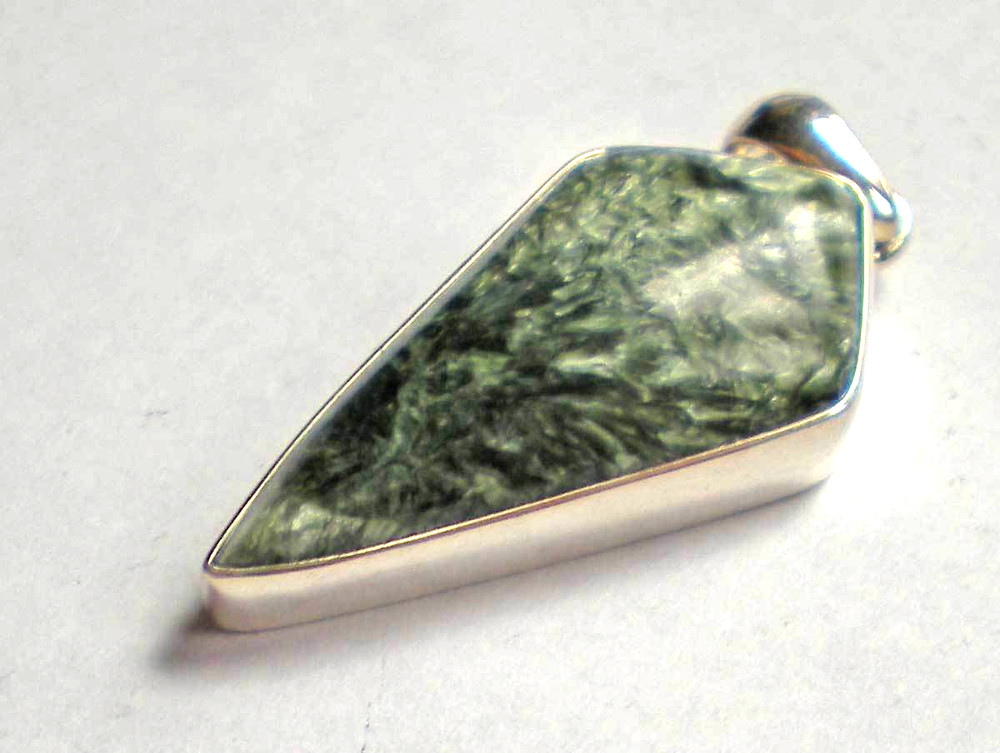 Seraphinite Pendant - Sterling Silver Russia j2871c
