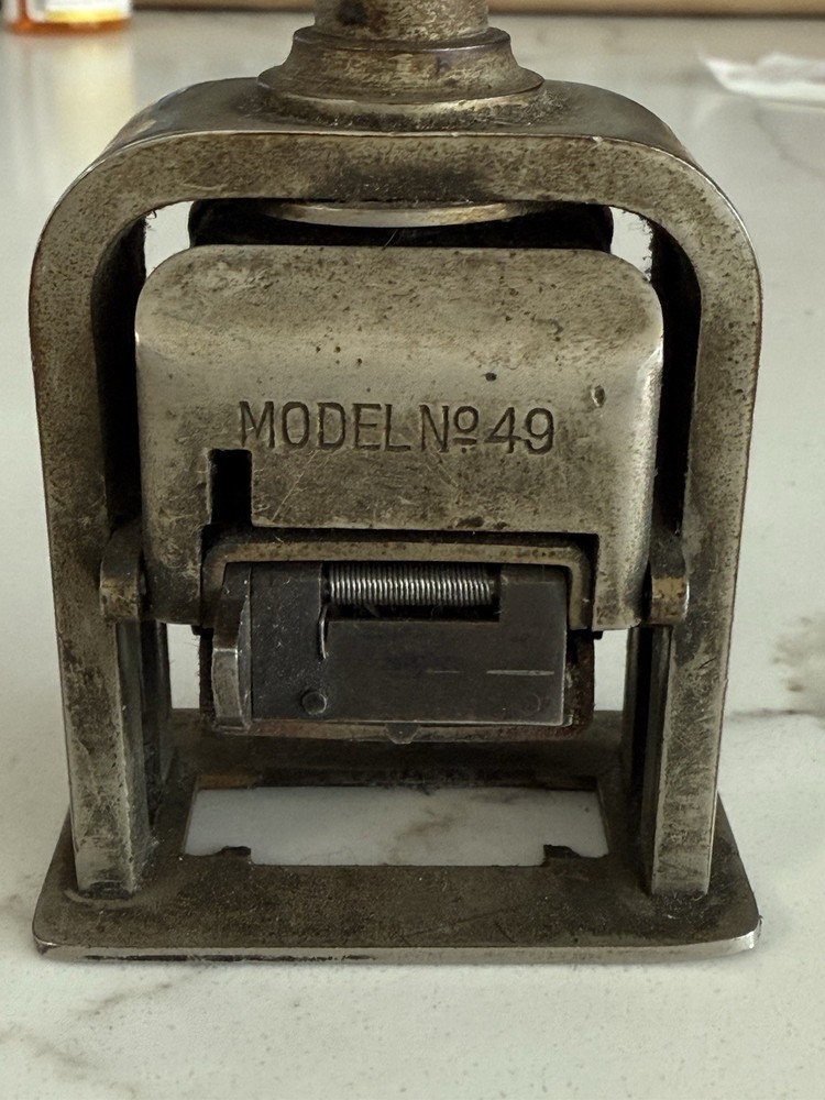 Antique Bates Automatic Numbering Machine 5 Wheels #49 Style E ca. 1905