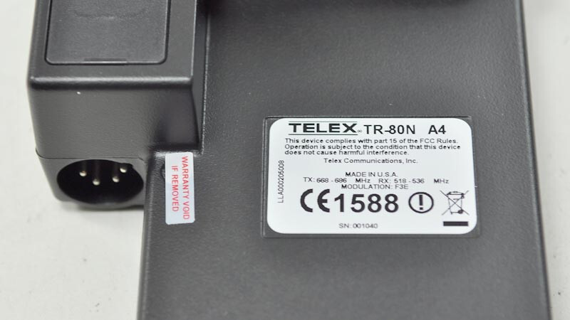 New Telex TR-80N UHF Beltpack Wireless Intercom Band: A4 A4M