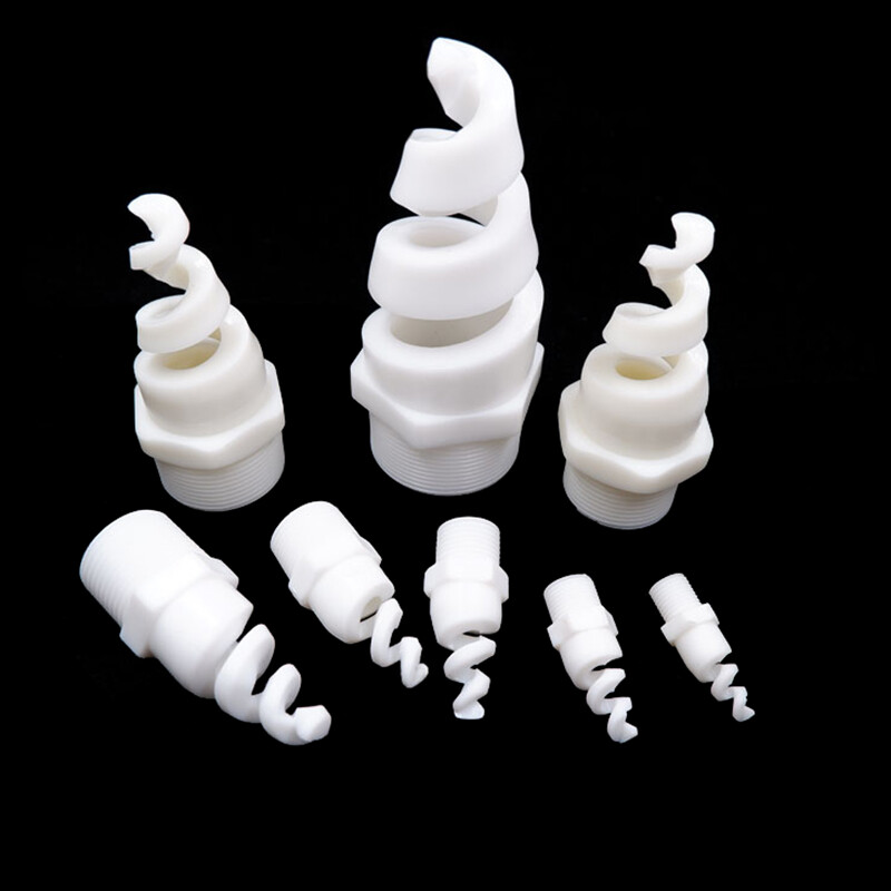 UPVC/PP Spiral Cone Spray Nozzle Atomizing Dedusting Male Thread Misting 1/4"-1"