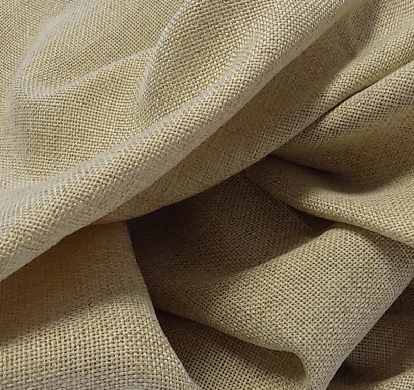 36" TALL EQUINOX FAUX BURLAP DRAPE PANEL | 100% POLYESTER BURLAP CURTAINS DRAPES