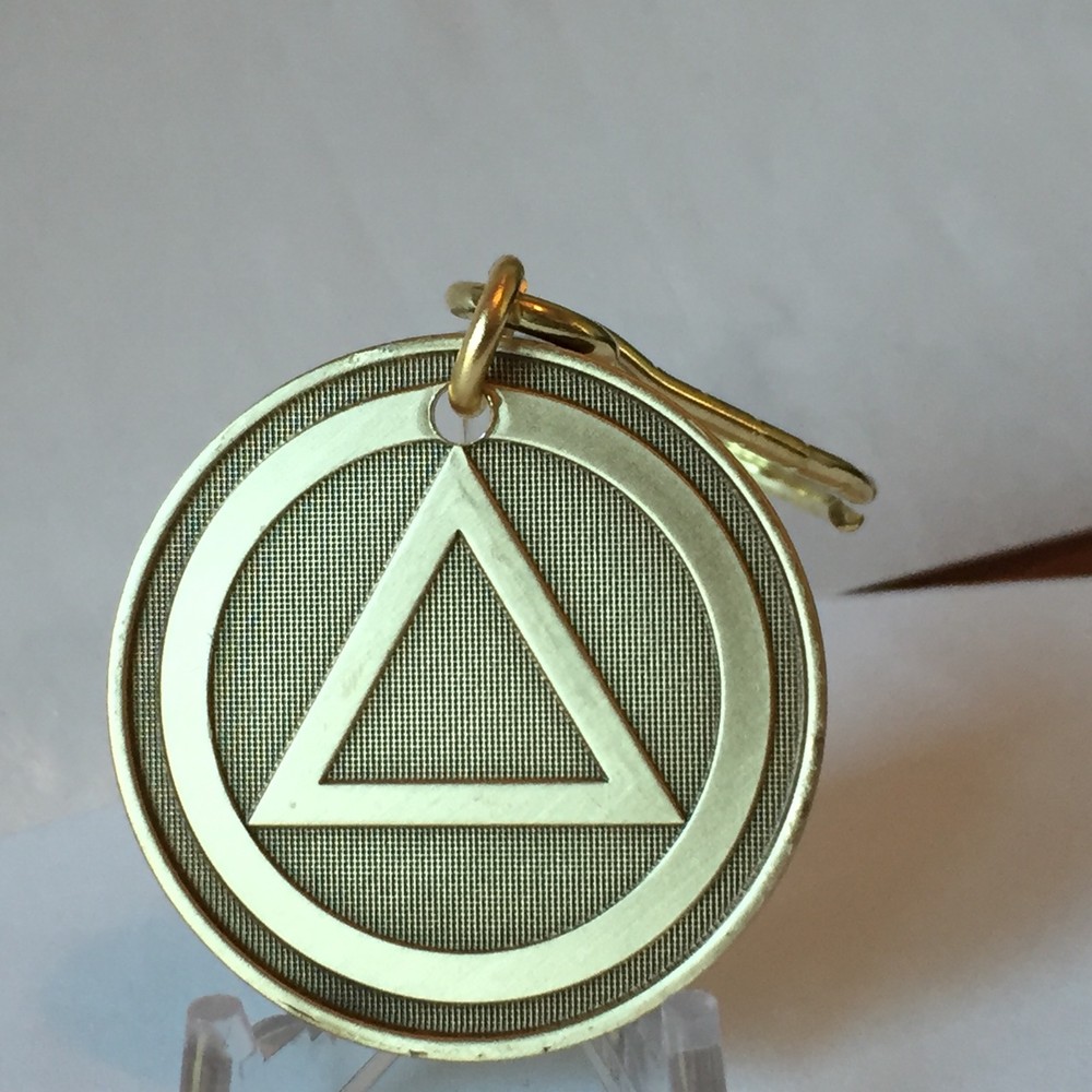 AA Circle Triangle Medallion Key Chain Pain Necessary Suffering Optional Keychai