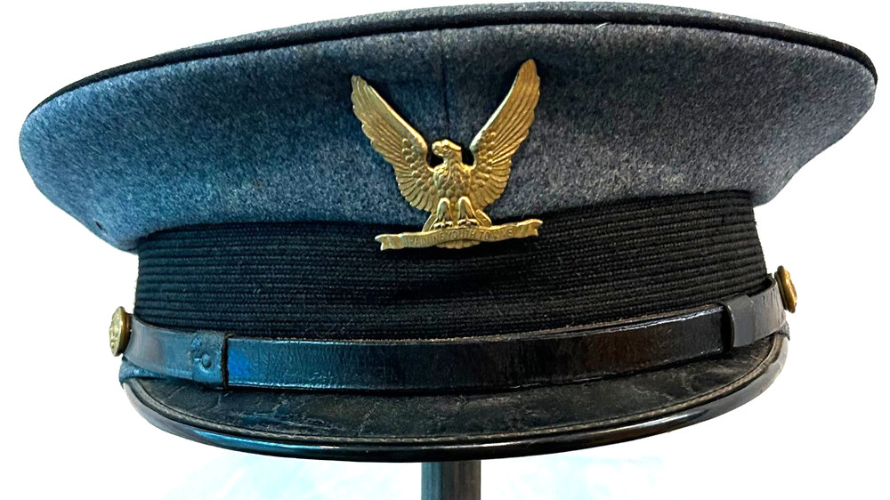 Brown Military Academy Visor Cap.