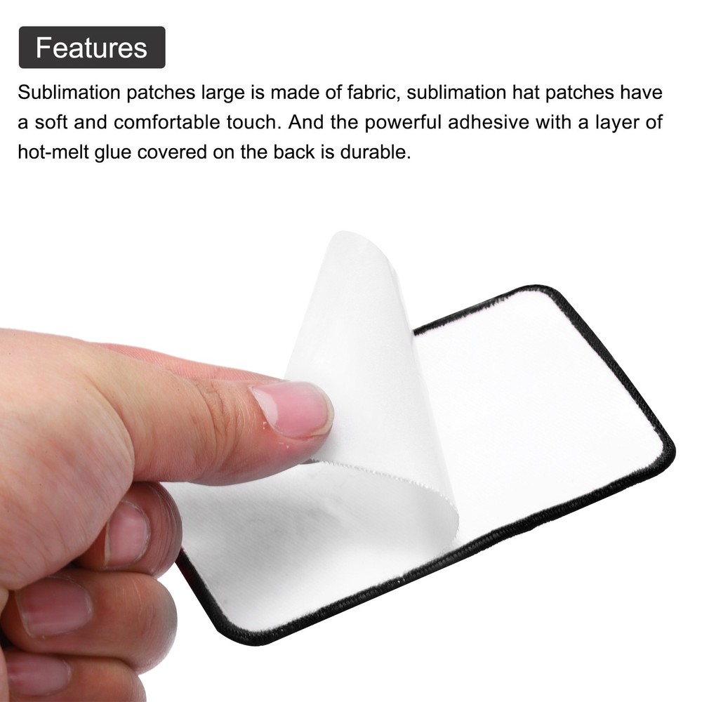 30pcs Sublimation Patch Blank 3 Shape White with Black Border