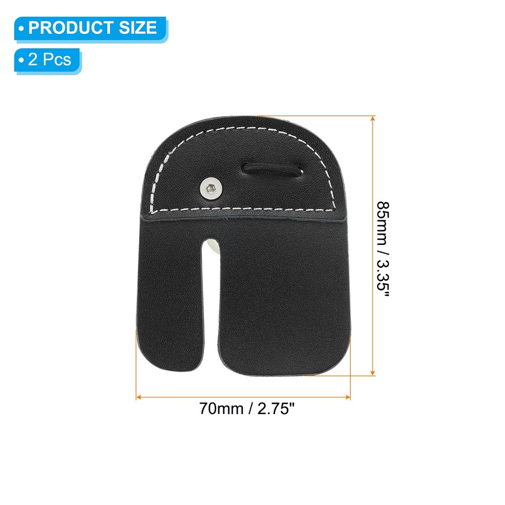 2 Layer Leather Archery Finger Tabs, Finger Protective Gear Guard, Black