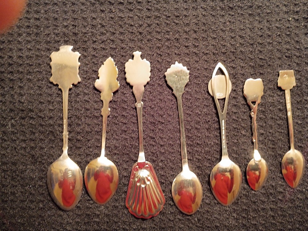 Sterling Silver Enameld Souvenir Spoon Collection 70g