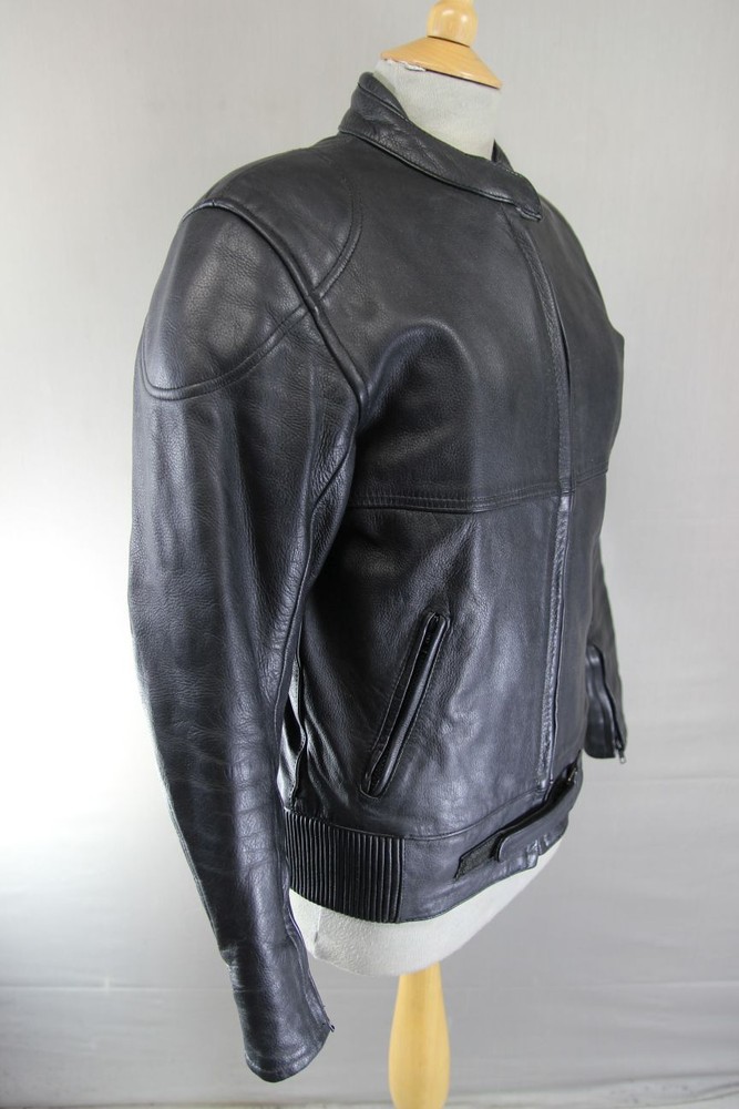 RAYVEN CLASSIC BLACK LEATHER BIKER JACKET: SIZE 10