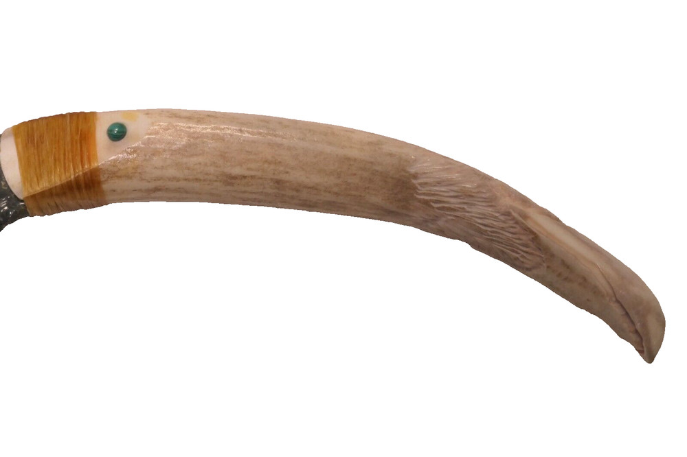 Obsidian Eagle Bone Handle Knife