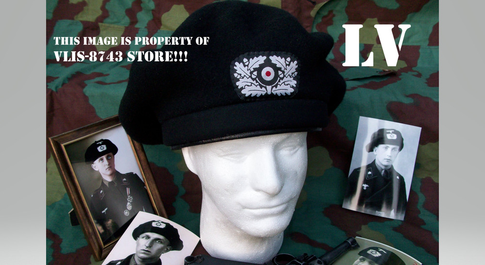 WW2 GERMAN PANZER HAT LARGE VERSION, REMOVABLE TOP! NICE REPLICA!