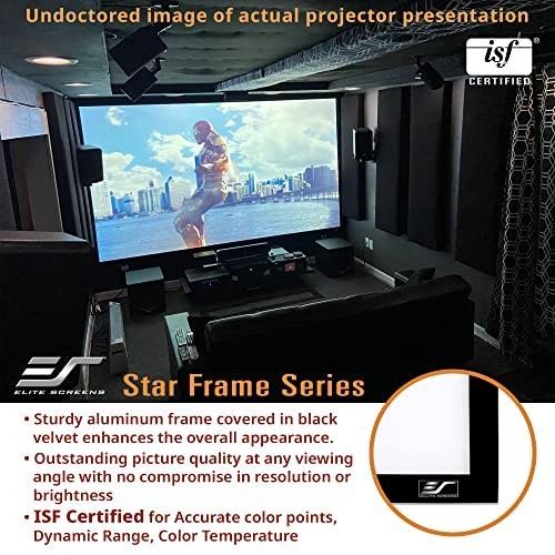 135" Fixed Frame Projector Screen, 135" Diagonal, 16:9 Cinewhite Star Frame