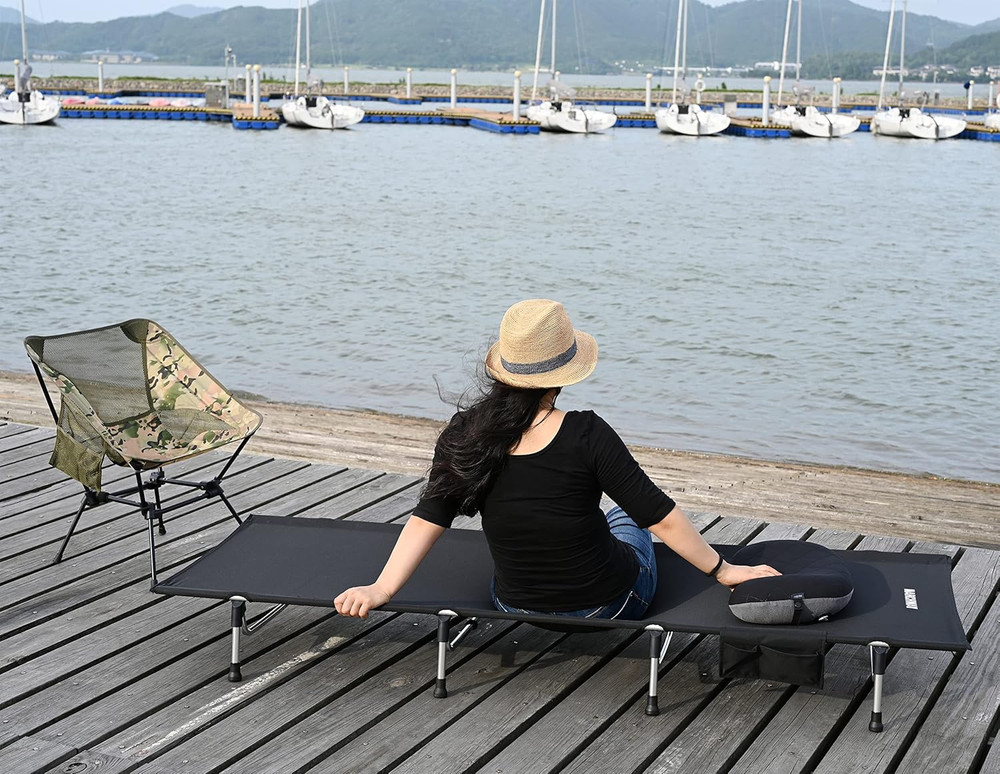 Portable Lightweight Folding Camping Cot Bed - Easy Setup, Supports 330lbs