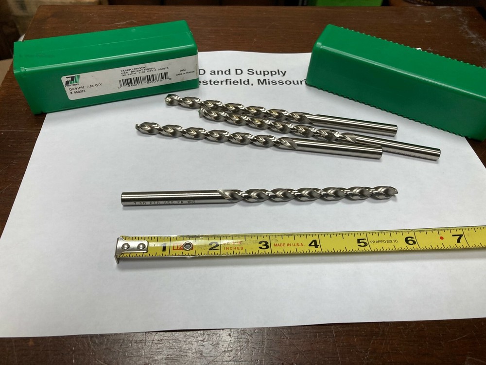 PTD 050075, 7.5 mm, Taper Length, 135°, Split Point HSS Drill, QC91PM