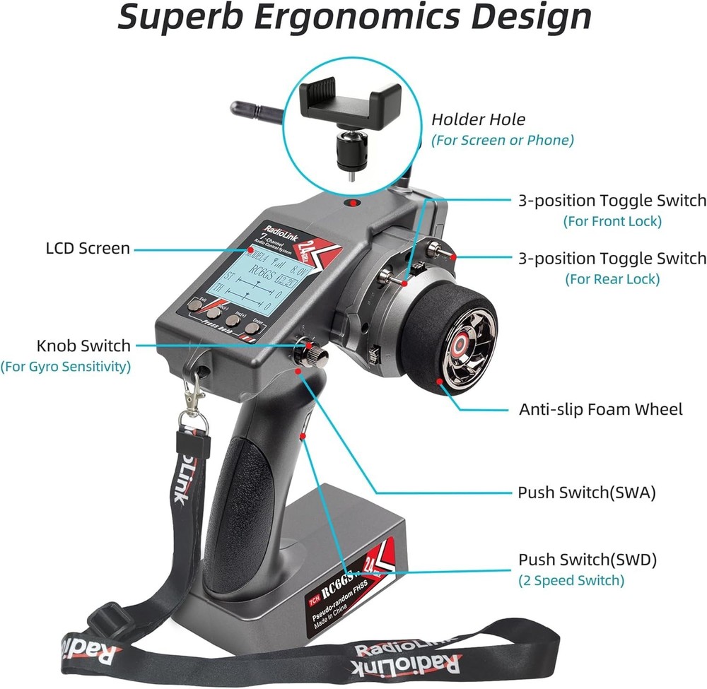 7 Channels RC Transmitter and Receiver for Enhanced Control and Performance