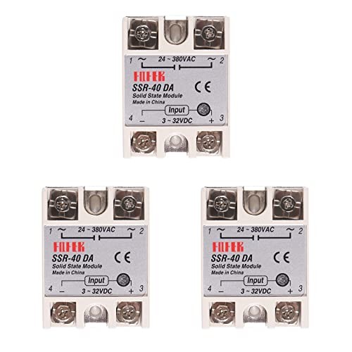 3pcs Solid State Relay SSR-40DA Single Phase Solid State Relay 3pcs SSR-40DA