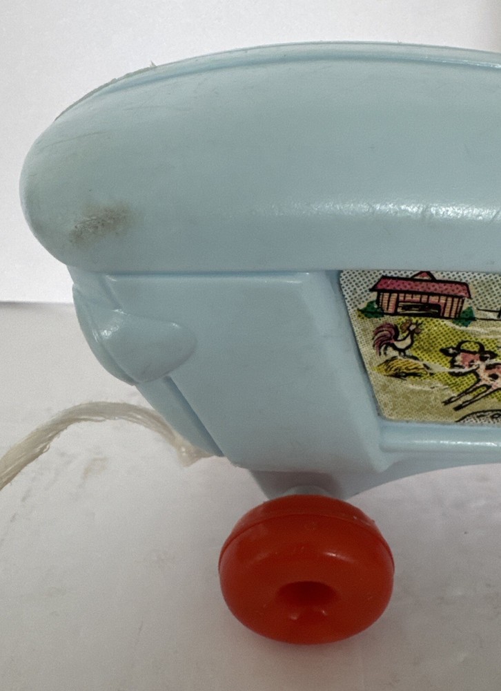 Empire Tractor Farmer Bobble Head Pull Toy Blow Mold Original Pull String Rare