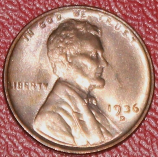 1936-D 1C RD Lincoln Cent  UNC  2260