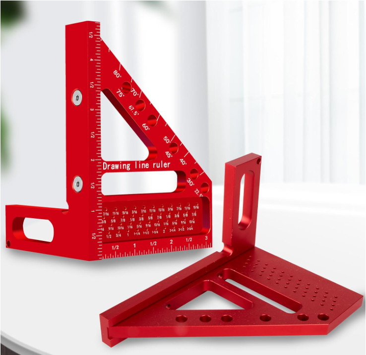 3D Multi-Angle Carpenter Hole Scribing Ruler, Aluminum Alloy Multi Angle...