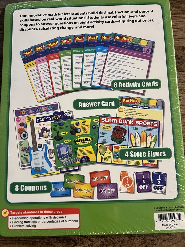 Mall Math Decimals Fractions Percents
