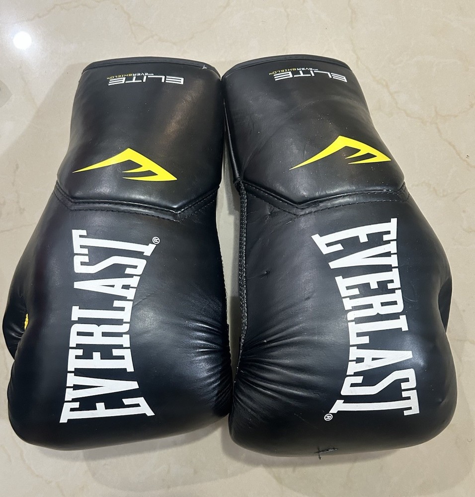 Everlast Elite Pro Style Training Gloves Black Evershield 14 oz