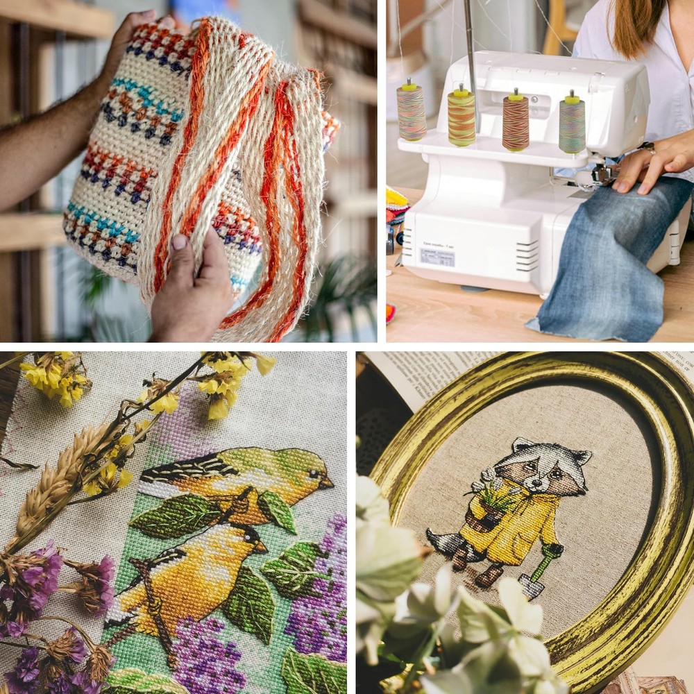 Rainbow Variegated Polyester Serger Sewing Thread 6 Cones 3000 Yards Overlock