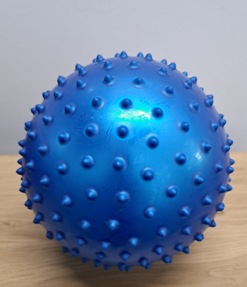 Softy Bumpy Knobby Lumpy Spiky Nobby Bouncy Sensory ADHD Inflatable Ball 7" BLUE