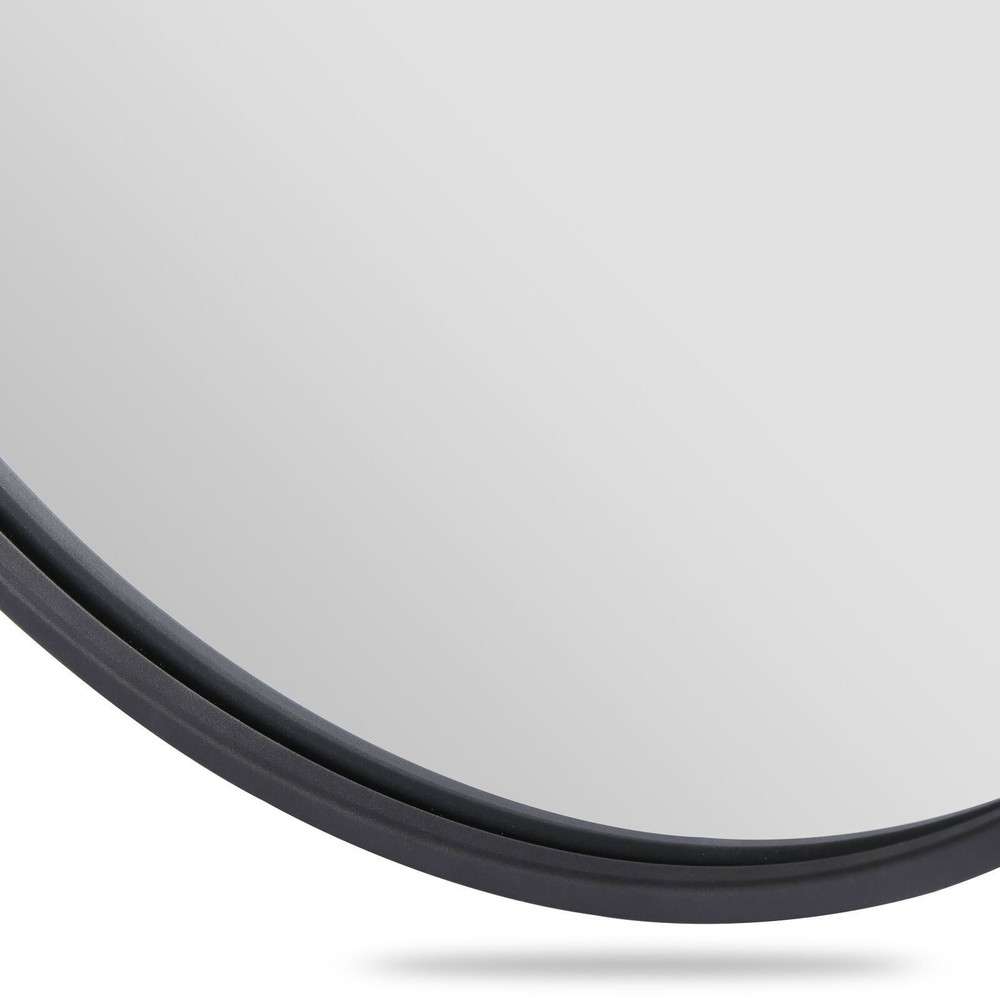 Round/Rectangular Wall Mirror Black Metal Frame For Home and Bathroom Wall Decor