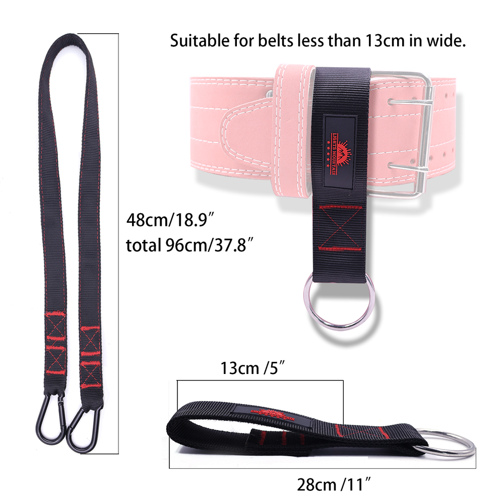 Weightlifting Belt Dip Belt Attachment, Double-Layered Webbing Strap