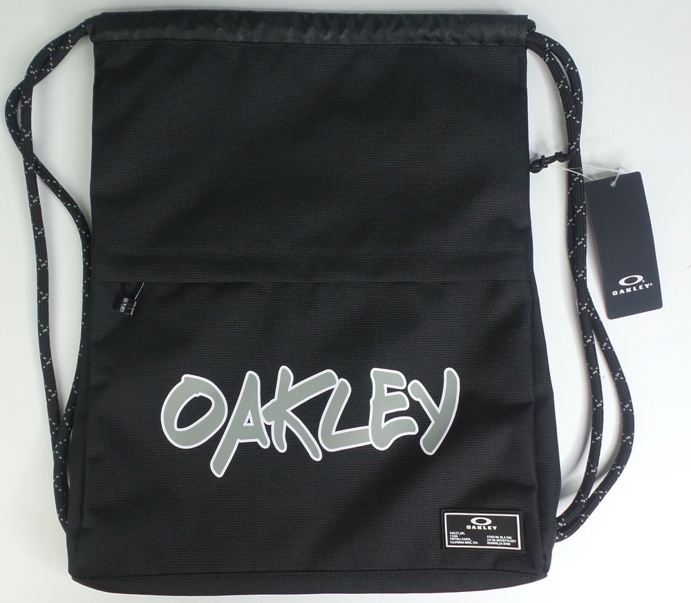 NEW Oakley Wall Graffiti Satchel Bag Blue Black Backpack Pull String Hiking Bag