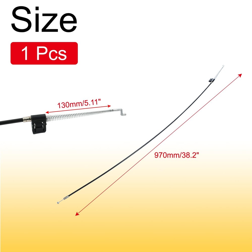 Universal Sofa Recliner Release Cable, 38.2in, Metal, Pull Handle Hook, Black