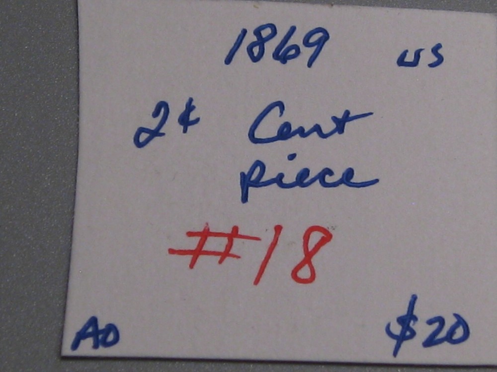 1869 US 2¢ Two Cent Piece. #18