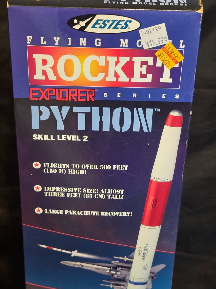 ESTES #2129 PYTHON Flying Model Rocket Kit - Explorer Series NEW
