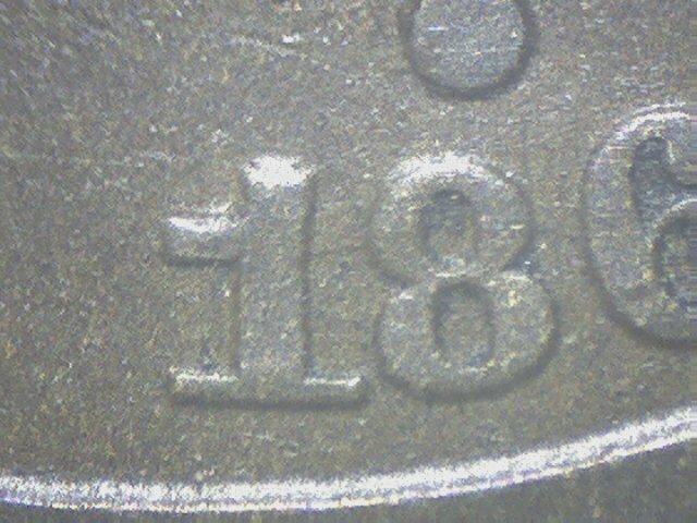 1868 2 CENT RARE RE-CUT DATE W17
