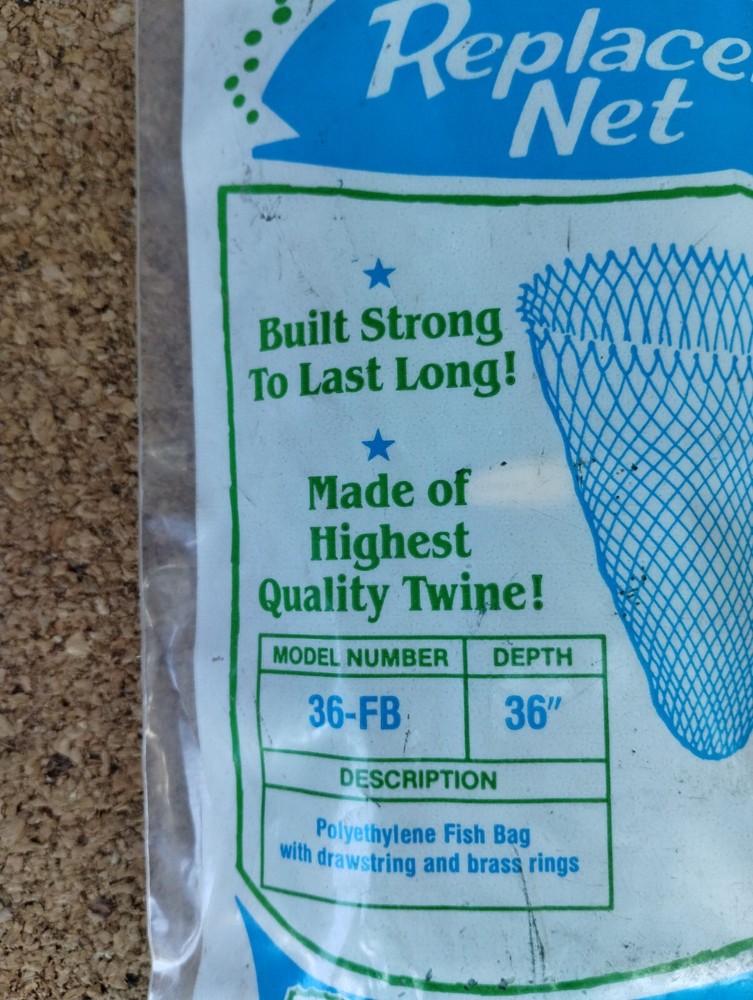 Ed Cummings Replacement Fishing Net Model 36 FB 36" Green