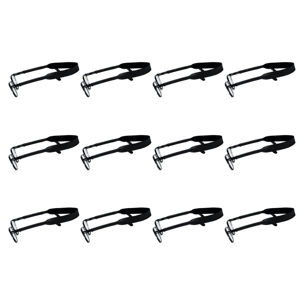 Croakies Original Solid Eyewear Retainer, Regular 2-6mm - Black (12-Pack)