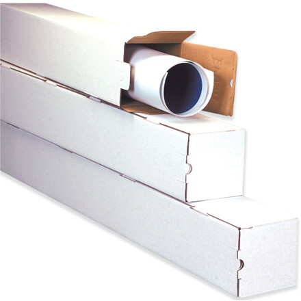 White Square Mailing Tubes: 3x3x18 ECT-32B 25/Case