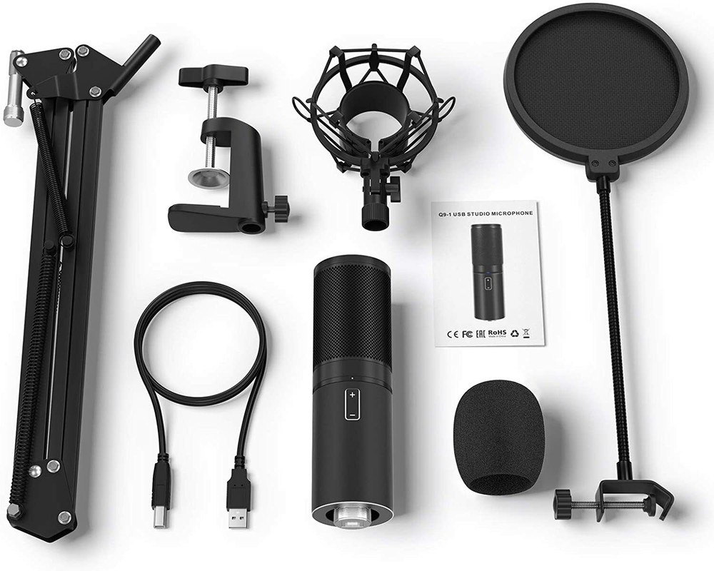 TONOR USB Microphone Kit Studio Mic Bundle with Adjustment Arm Stand