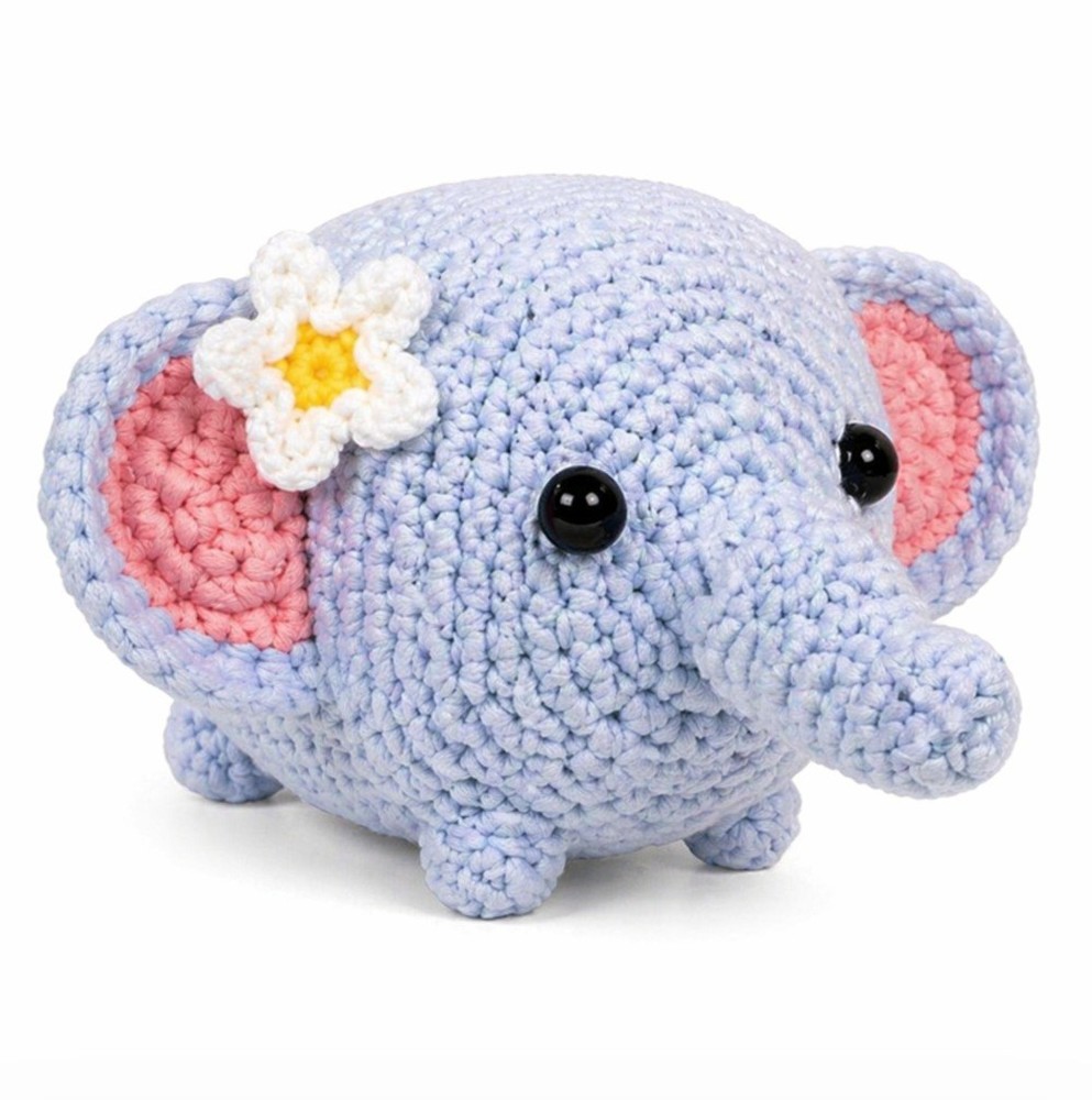 Elephant Crochet Kit for Beginners Amigurumi DIY Set with Video Tutorial