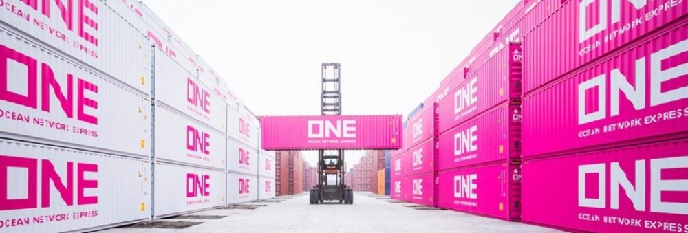 ONE Ocean Network Express 40' Intermodal Container Pink & White N Scale