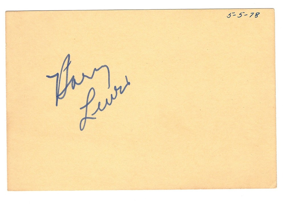 ACTOR HARRY LEWIS AUTOGRAPH ON CARD STOCK
