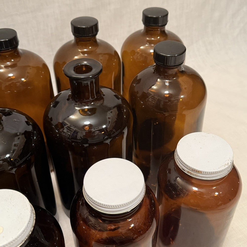 Amber Glass Jars Bottles