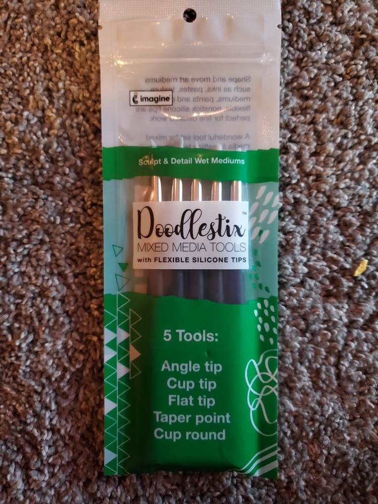 Imagine Crafts Doodlestix Silicone Tipped Mixed Media Tools 5 Tips Set