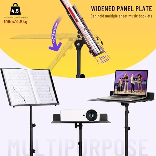 Foldable Sheet Music Stand with Tri-fold Panel Portable Standard (Max 56")